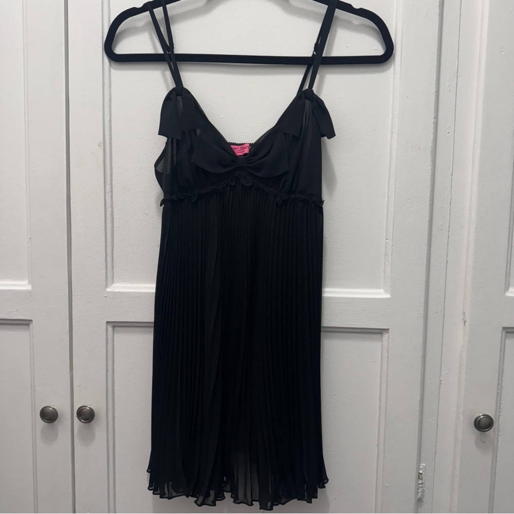 Betsey Johnson Black Sheer Slip Dress
